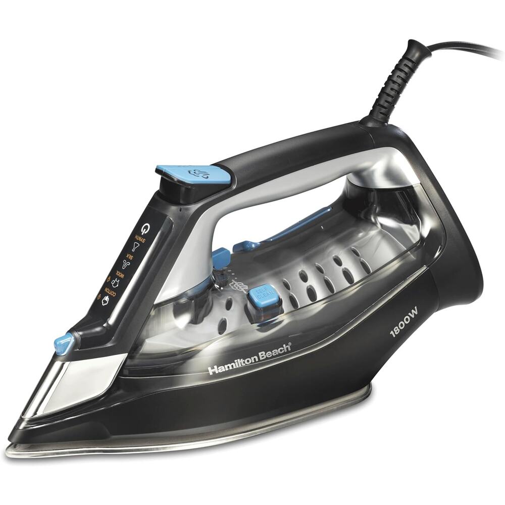 Hamilton Beach Steam Iron 1800W FabricIQ Touchpad Auto Shut Off Stainless Steel